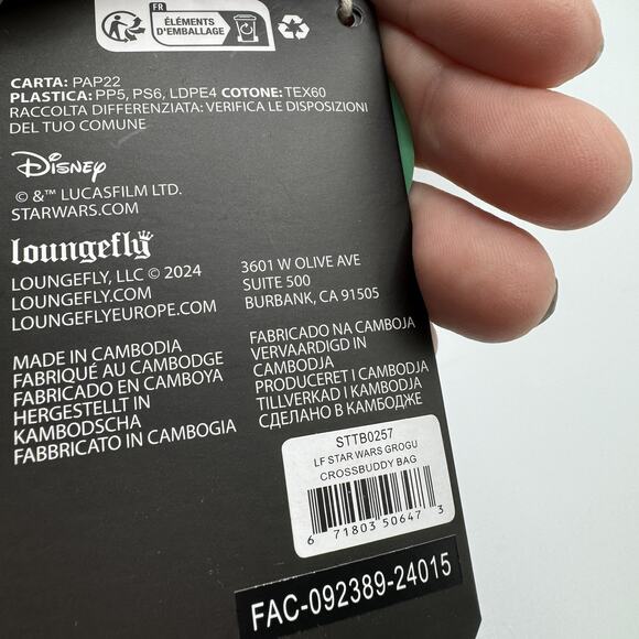 Star Wars Loungefly Limited Edition The Mandalorian Grogu Crossbody Bag Hard Tag - Picture 6 of 11